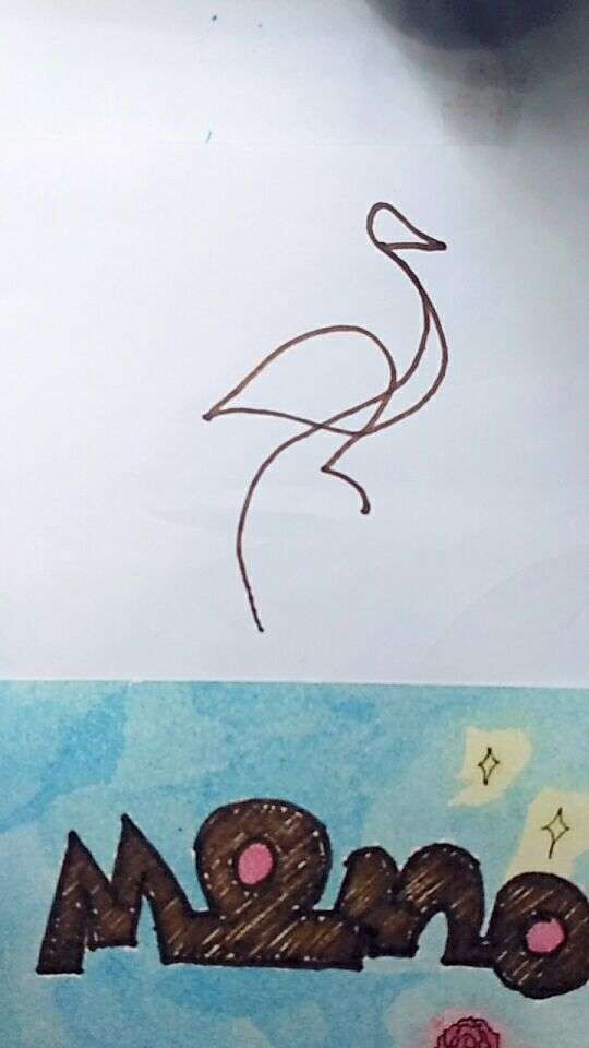 一笔画系列  一笔画一只火烈鸟(or 天鹅)