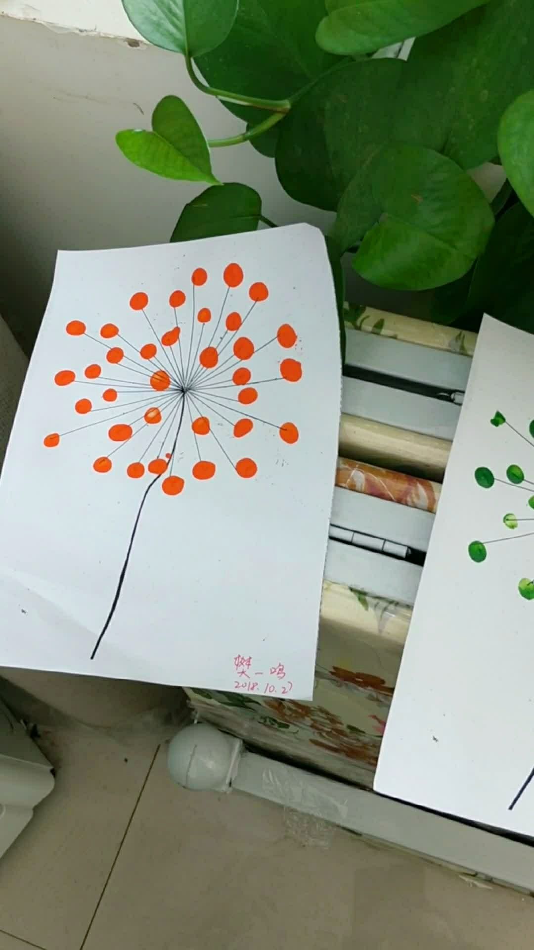 手指画:小小蒲公英! 小手动起来,世界多美好!97