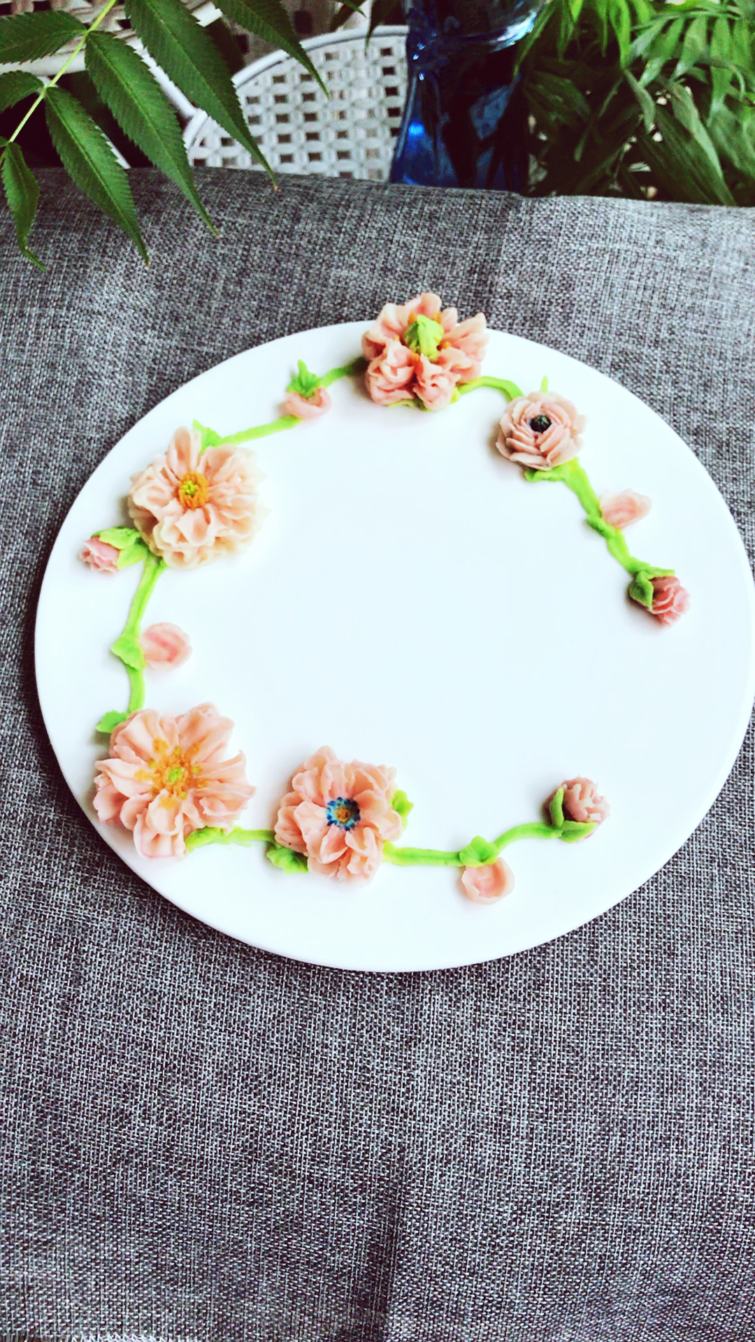 豆沙裱花盘饰