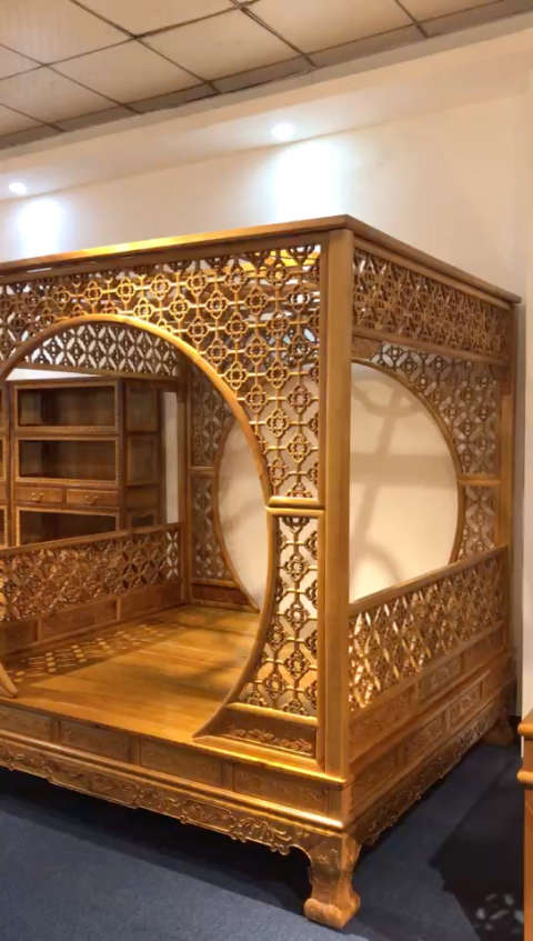 金丝楠木梅花架子床