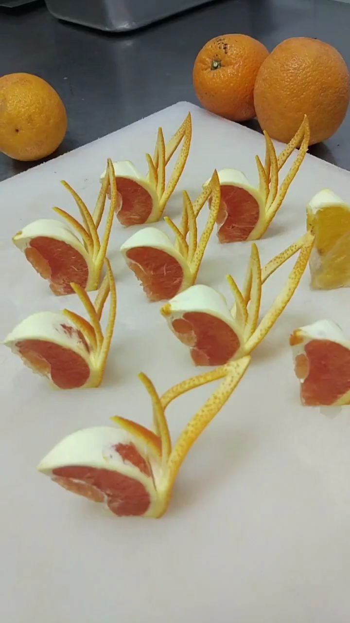 跟餐厅主厨学的橙子摆盘法