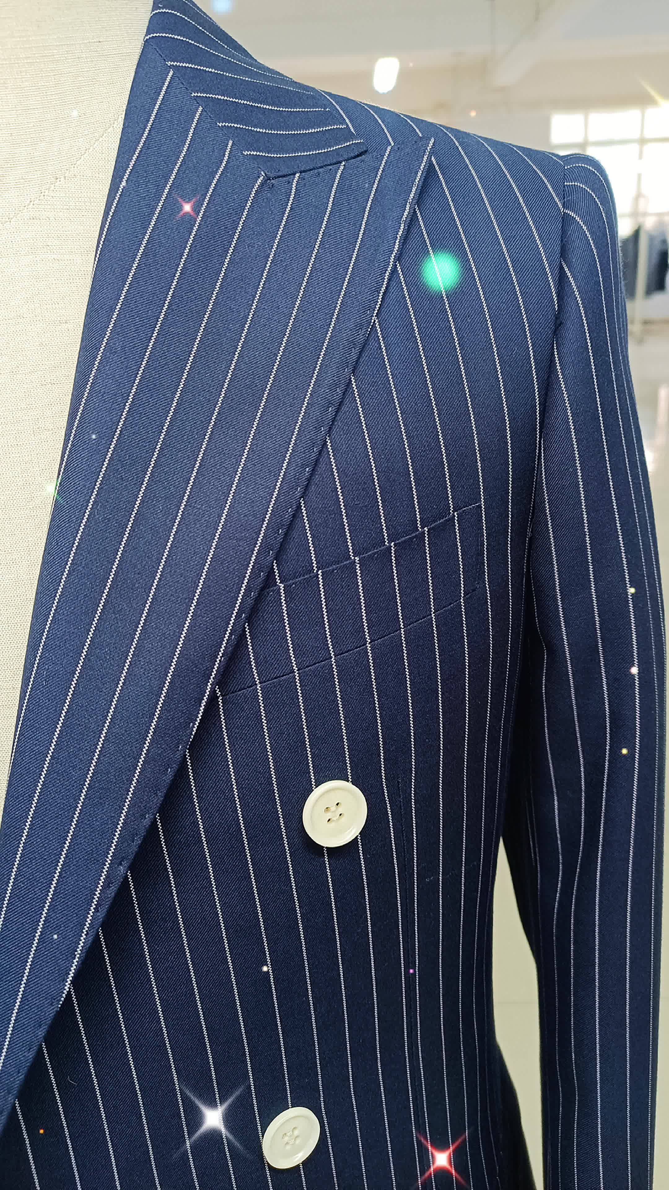 宽戗驳头条纹来料定制西装#定制西装#定制西服#西装定制#西服定制