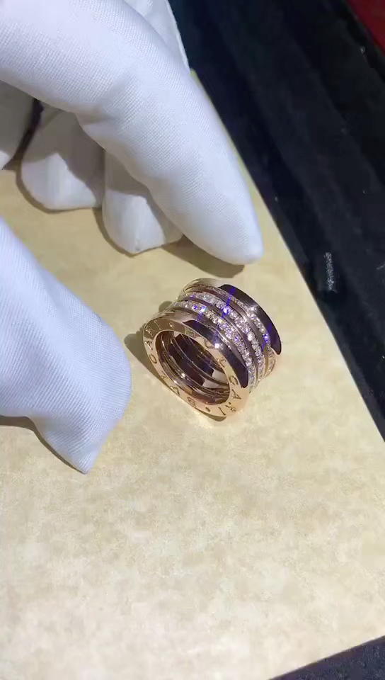 宝格丽bvl 三环镶钻96戒指