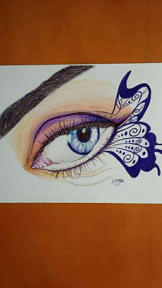 圆珠笔手绘 眼睛98特写
