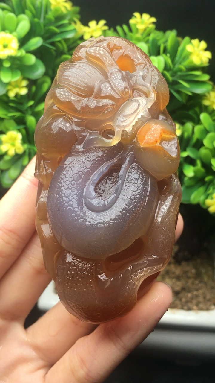 巴西玛瑙,手把件