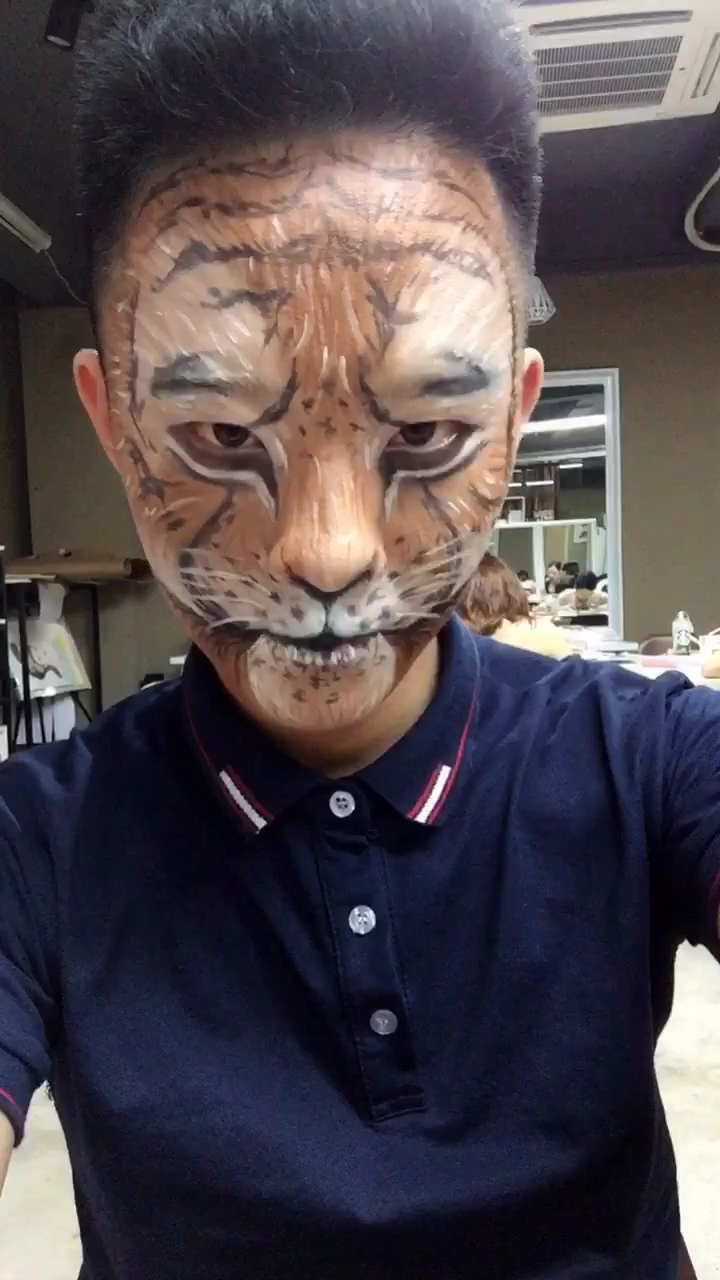 今天的动物老虎妆