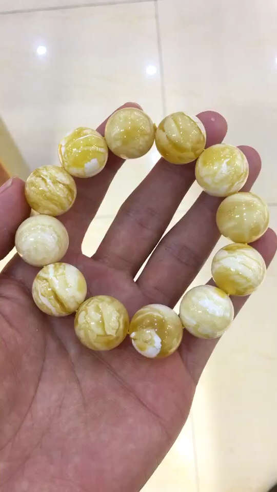 俄料虎皮纹蜜蜡手串,精品蜜蜡文玩