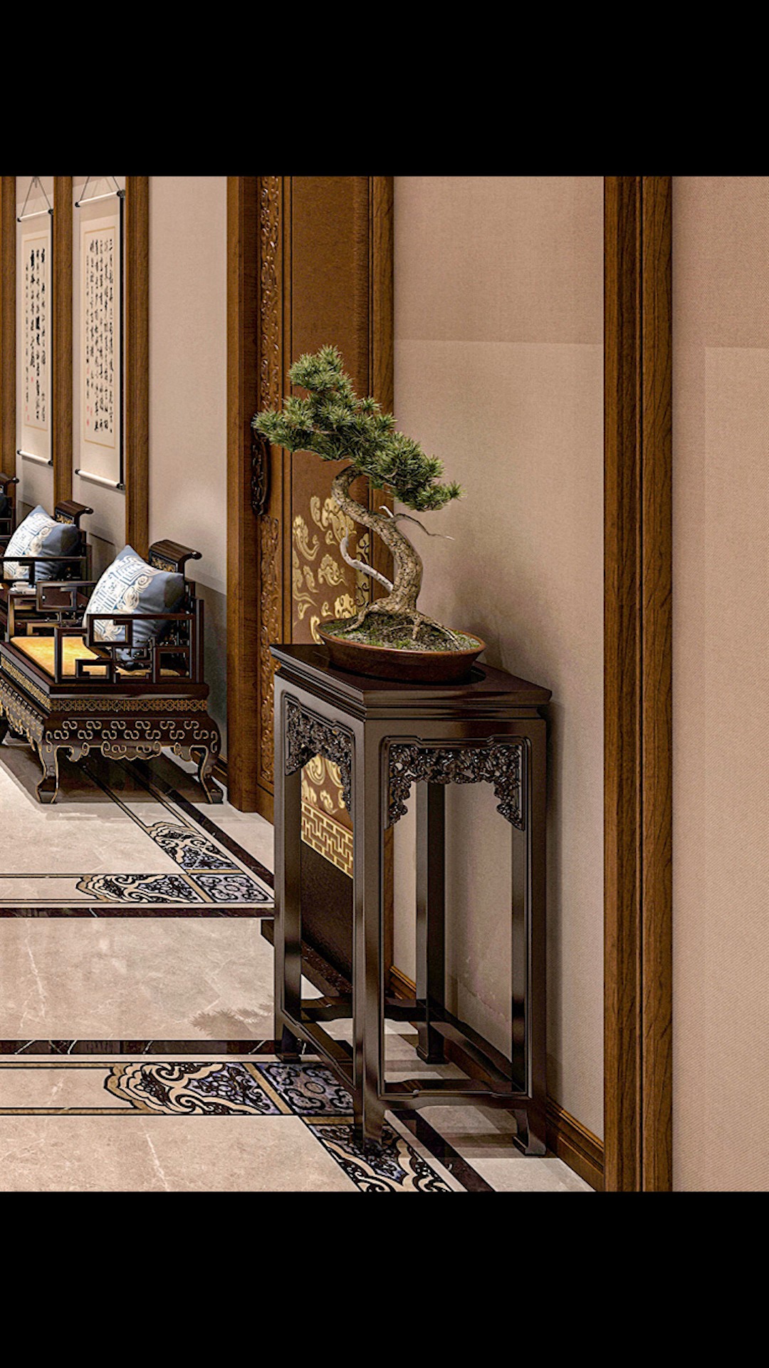 年轻人喜欢的挑空大客厅.#豪宅设计 #中式设计 #别墅设计 #中式风格