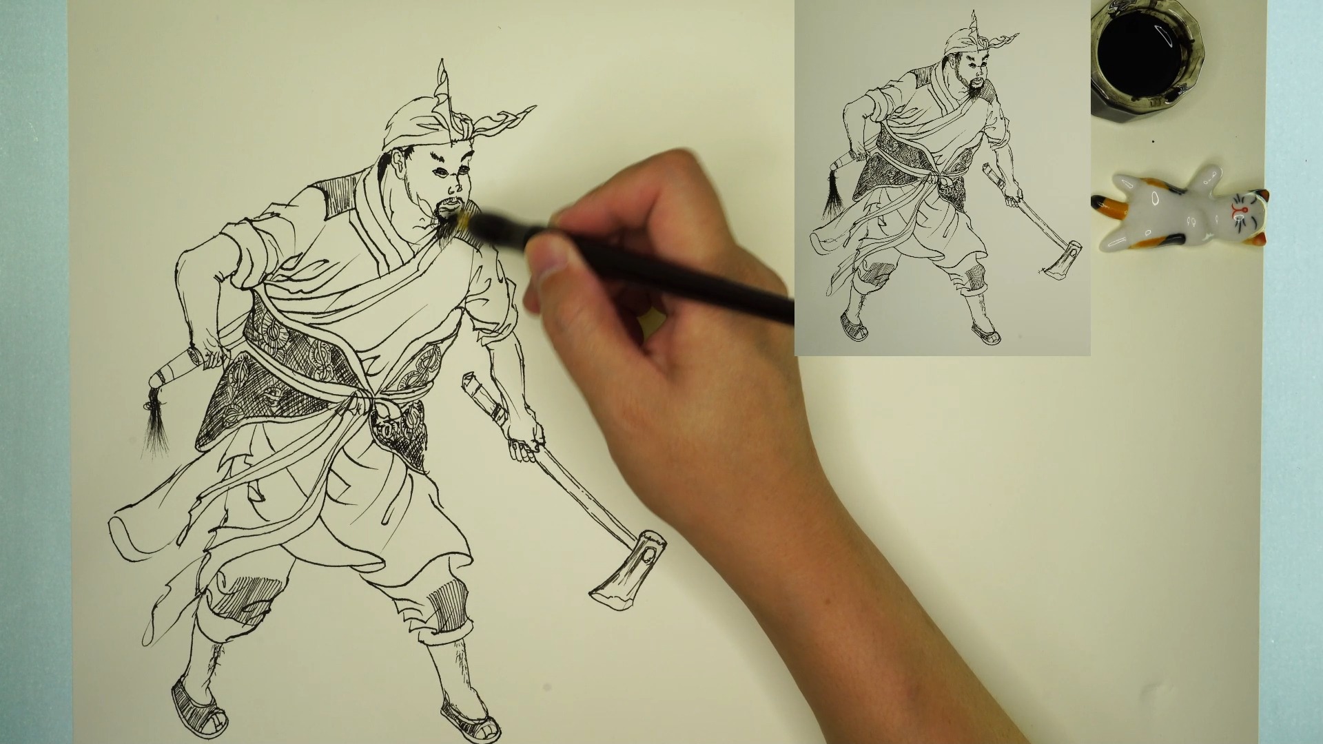 水浒传 阮小二绰号"立地太.#钢笔速写