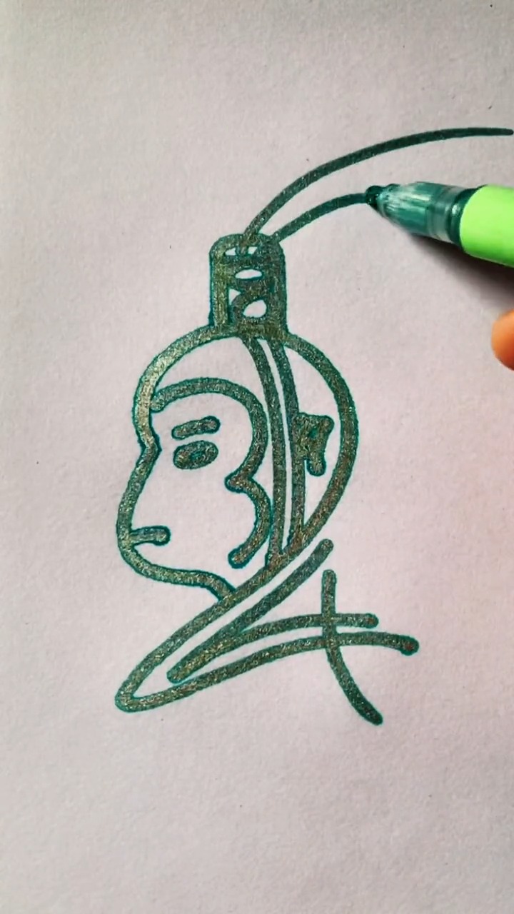 从数字1~12画孙悟空!