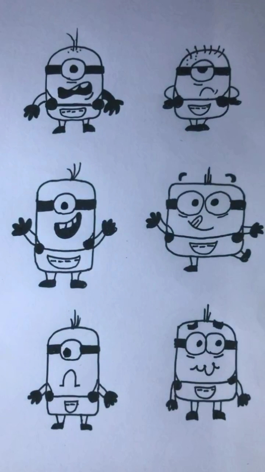 一波超萌小黄人表情包简笔画送上 喜欢的点赞哦