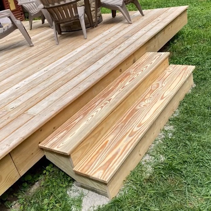 抽空自制两节木阶梯