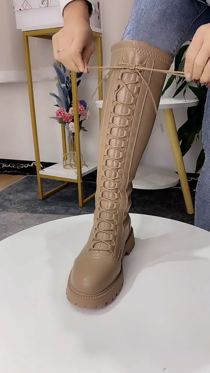 长靴花式鞋带系法!系上之后好看吗?