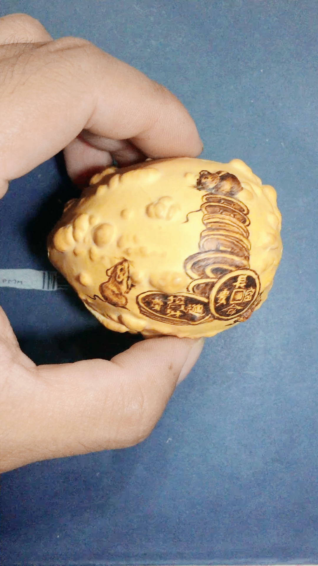 私人订制葫芦烙画《招财进宝》鼠钱哈
