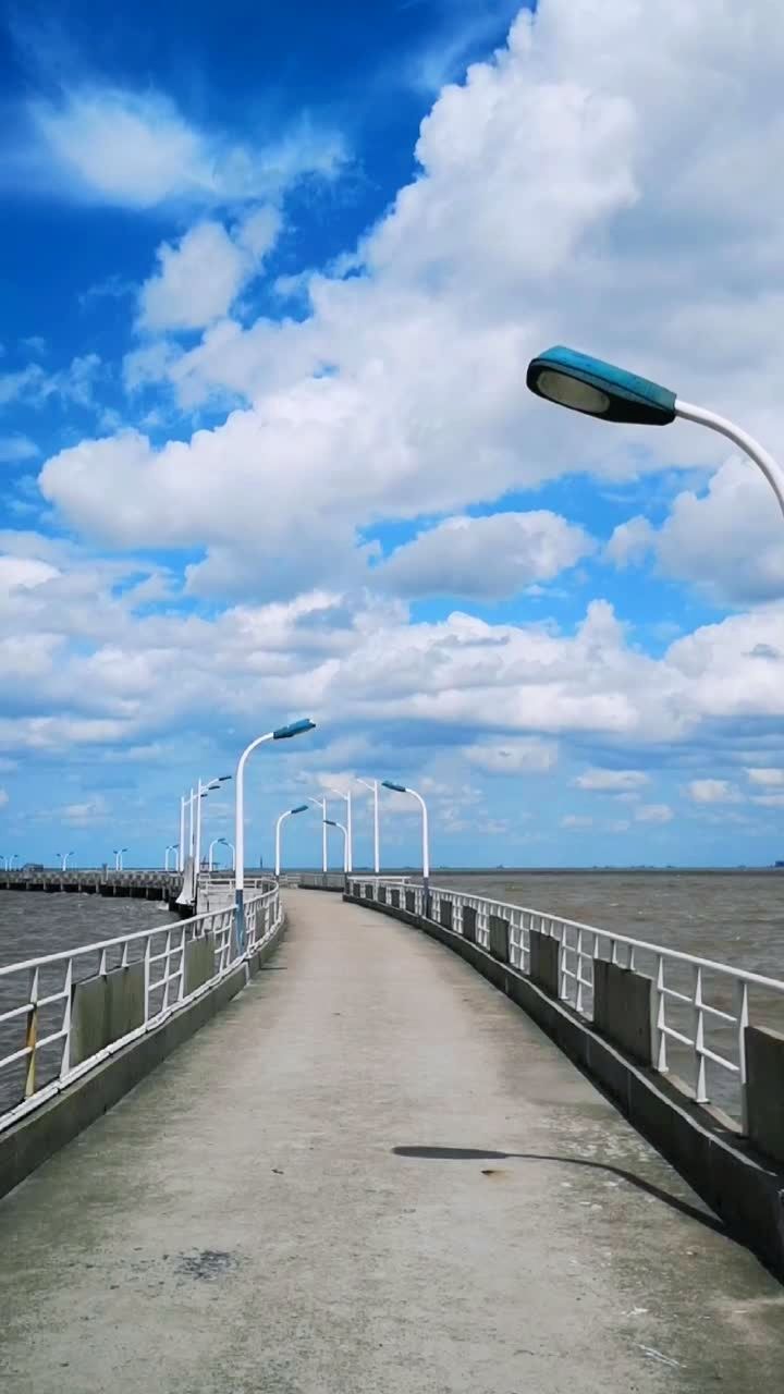 江苏南通海门港#蛎蚜山国家海洋公园#华夏第一龙桥#在海上蜿蜒盘旋如