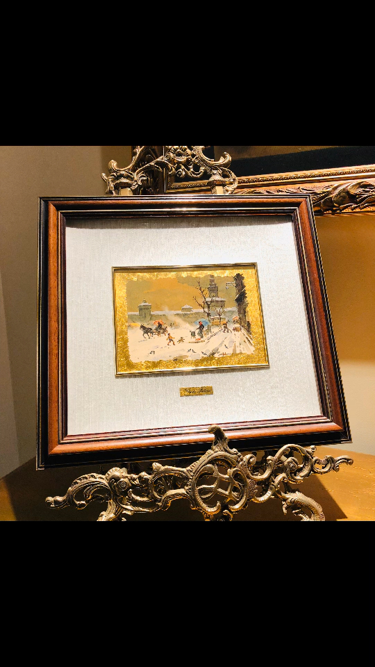 欧洲vintage金箔画