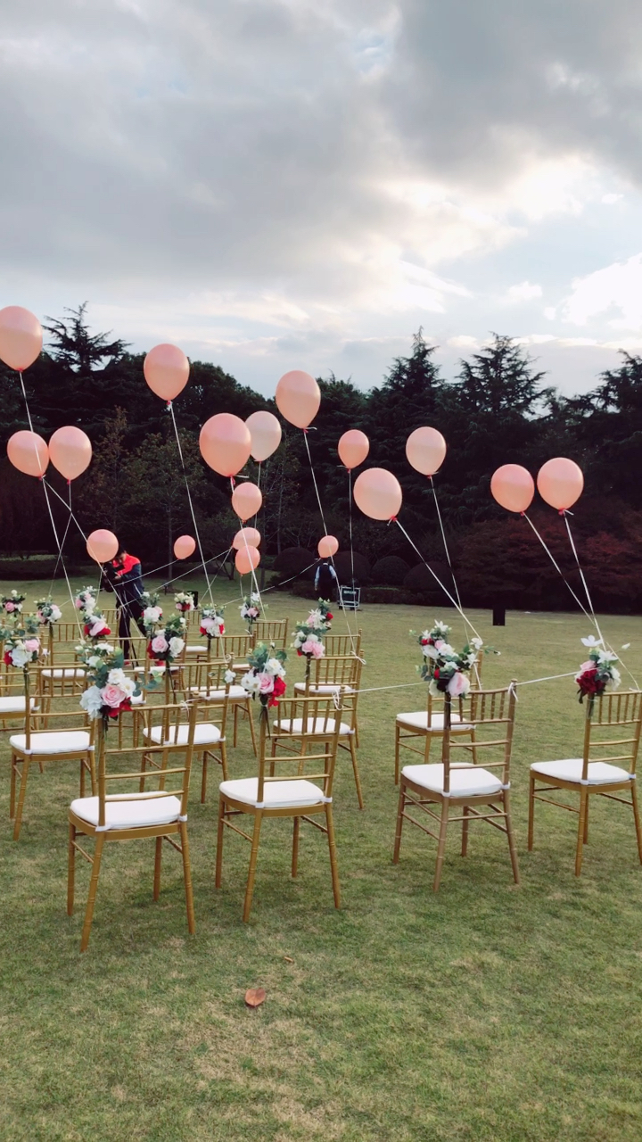 气球撑起的草坪婚礼.感谢风感谢气球9494