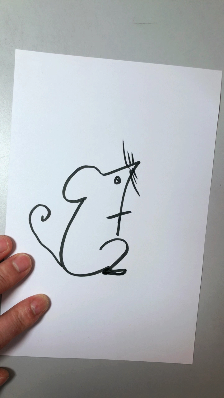 简笔画 7加2画只小老鼠
