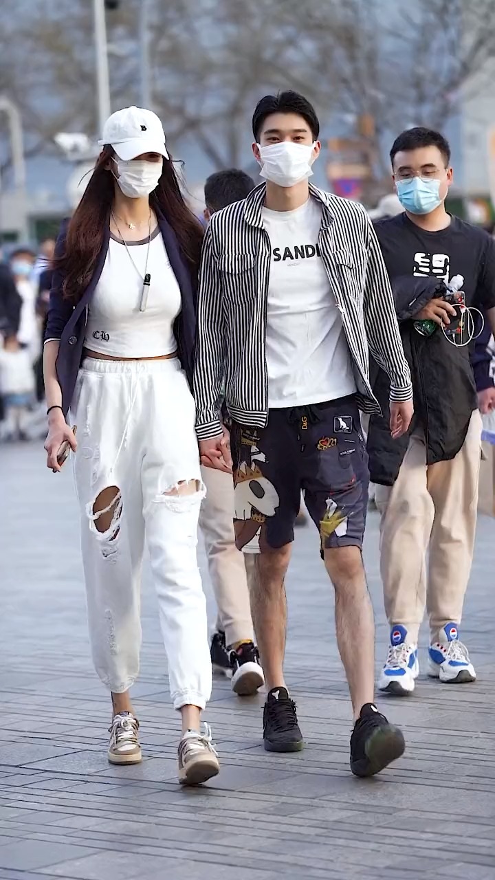 高颜值情侣#街拍美女