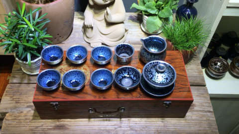 太美了[色][色][色]  茶具套组 蓝底鹧鸪