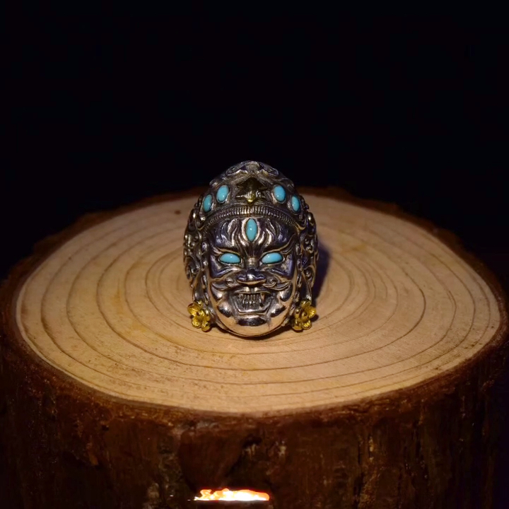 银の道〗黄财神戒指