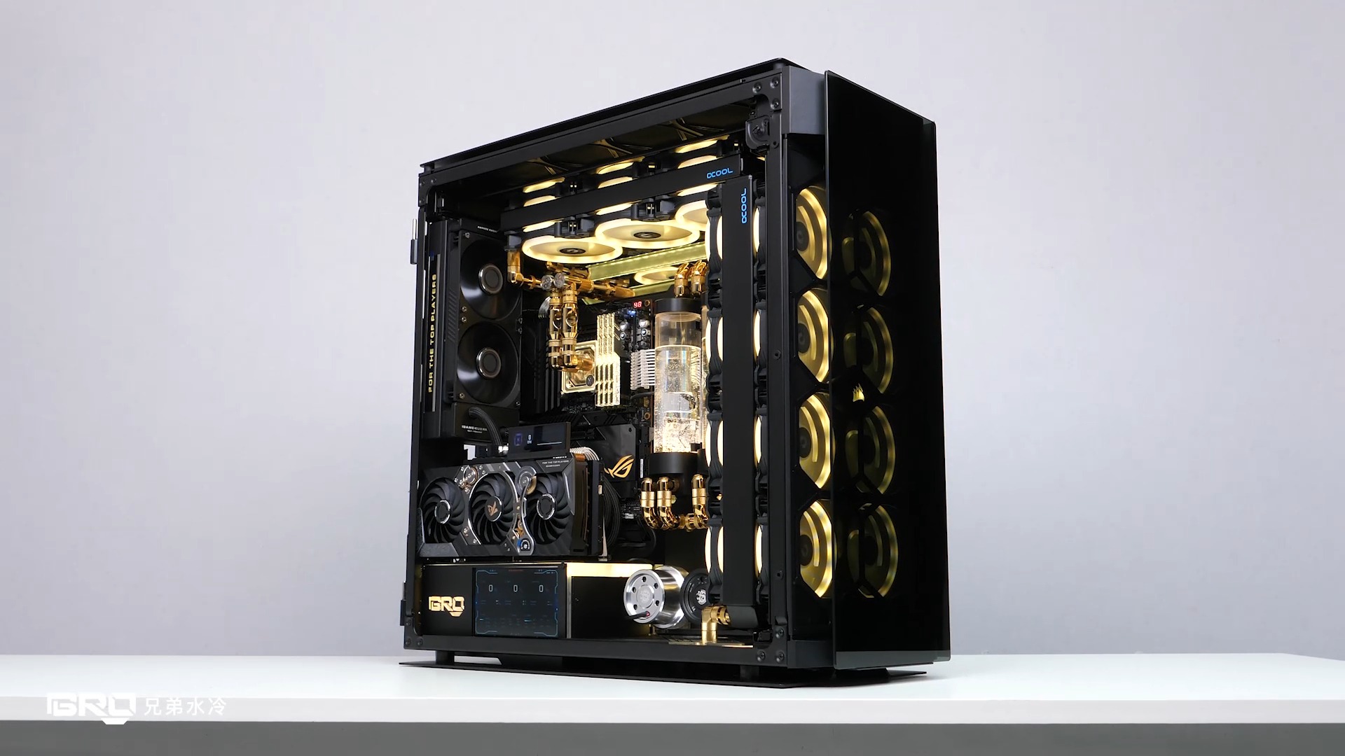 【bro水冷私人定制】尽享奢华--海盗船1000d 九段黑金主题#电脑 #水冷
