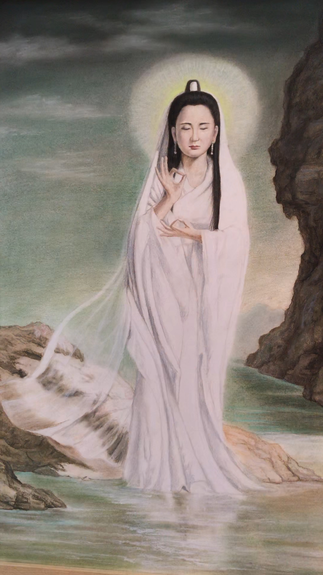 手绘一幅观世音菩萨,听说画观音像可以积功德呢05