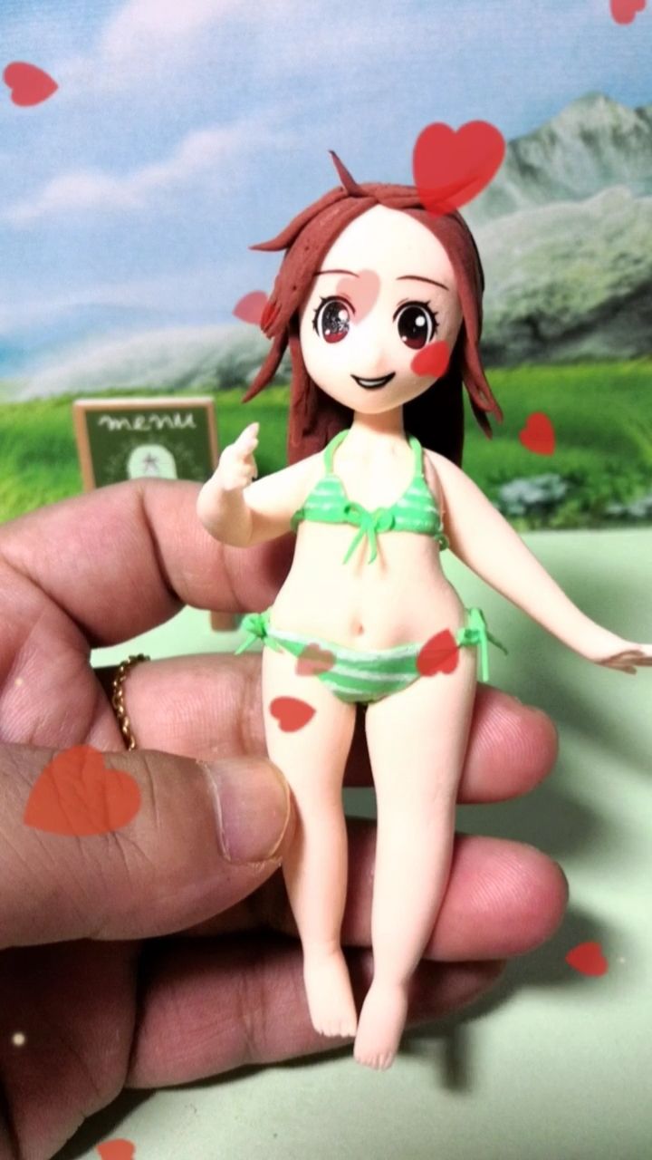 黏土泳装美女