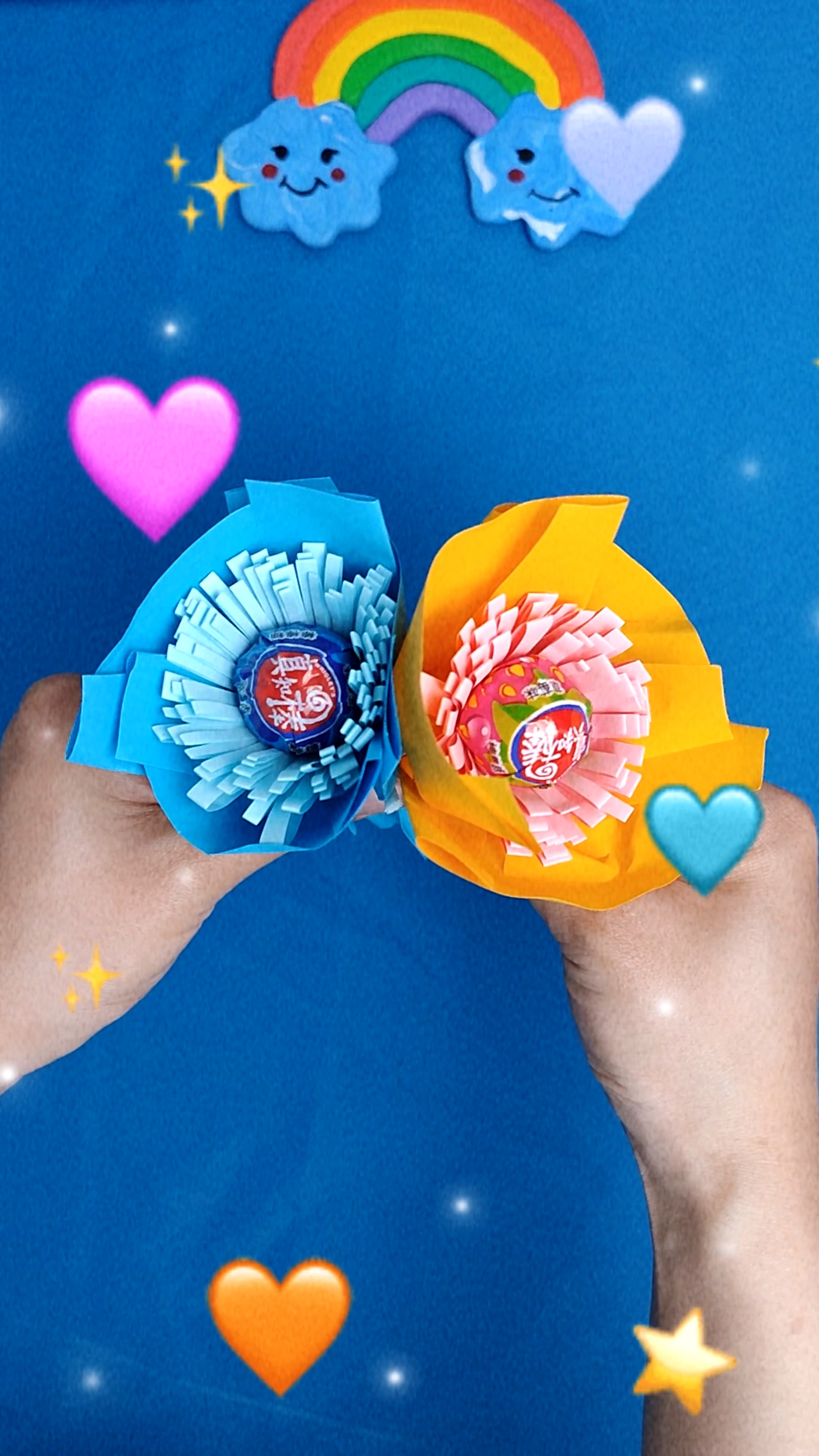 既简单又充满仪式感的棒棒糖花束,几张彩纸就行!