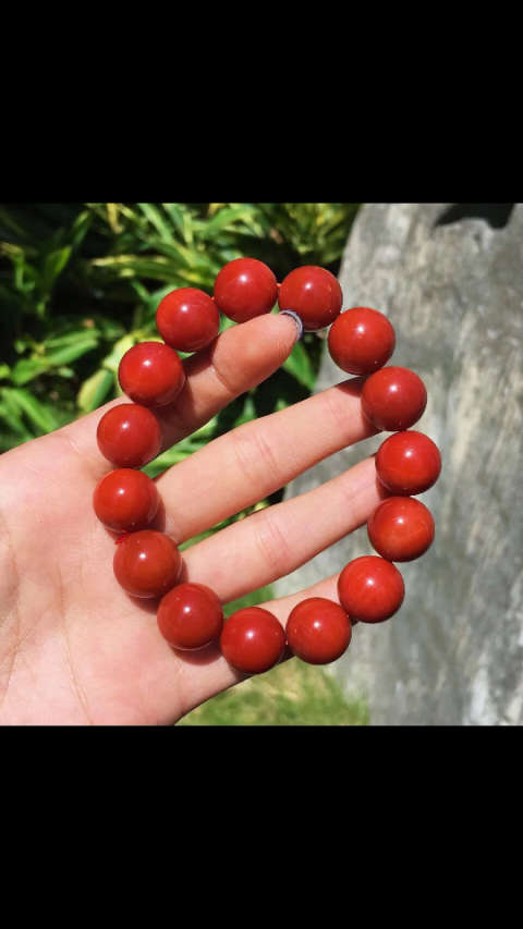 精品瓦西柿子红满肉满色单圈手串 纯色基本没有纹路9199干净推荐