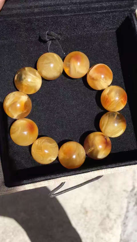 缅甸天然琥珀9898同料血蜜手串