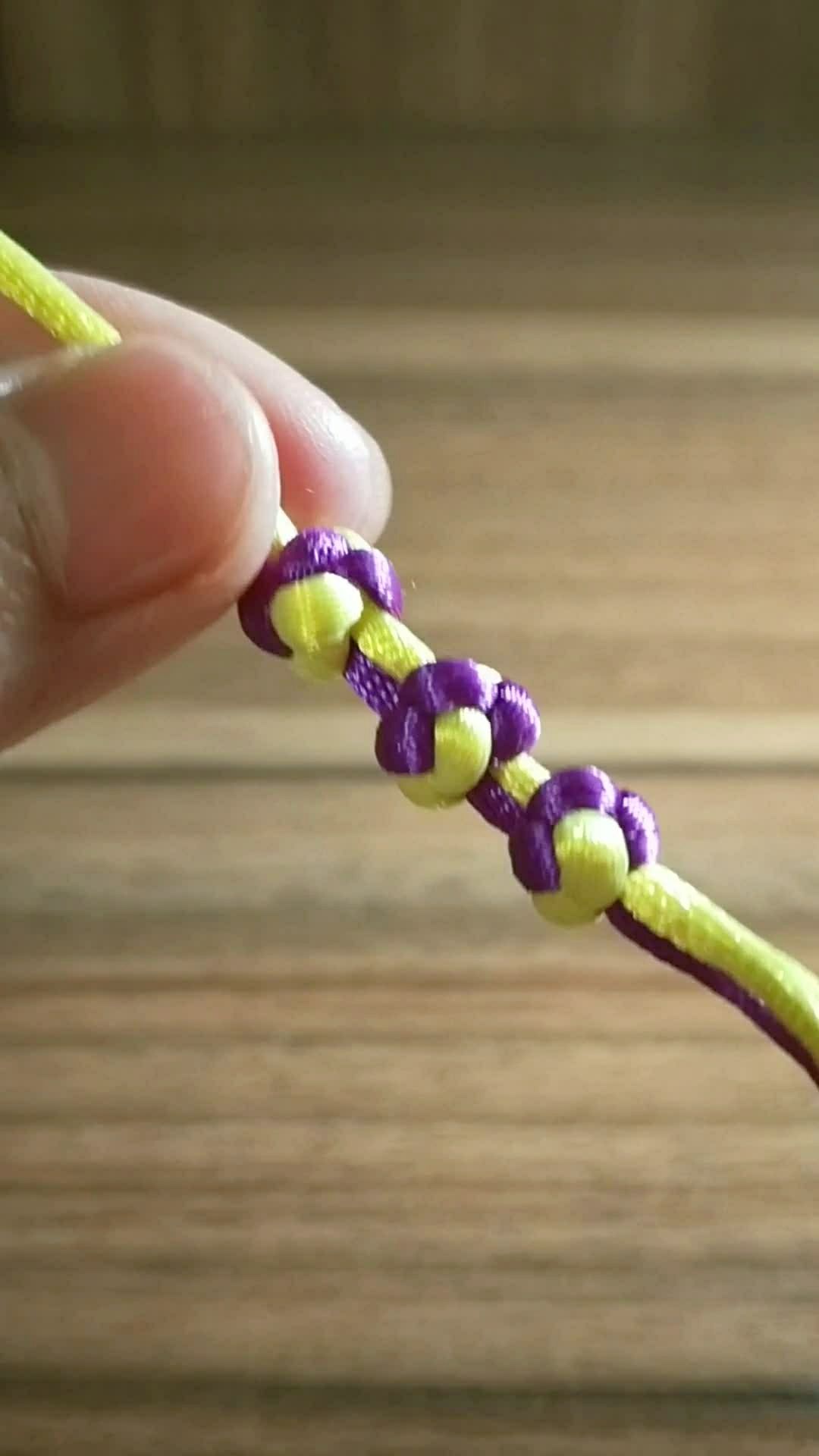 双线纽扣结~老人们都会的绳结!~你学会吗?