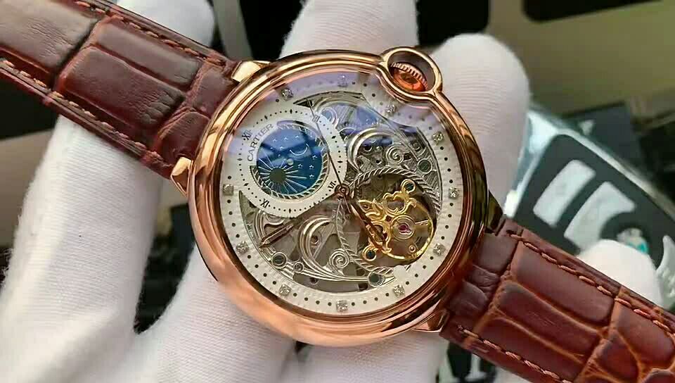 90510 卡地亚-cartier蓝气球94新品镂空陀飞轮 高端矿物质防刮