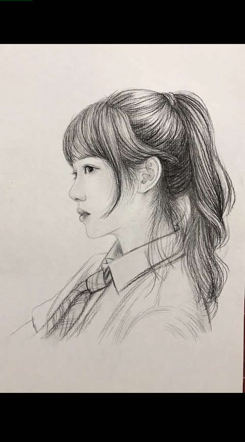 手绘马尾小姐姐