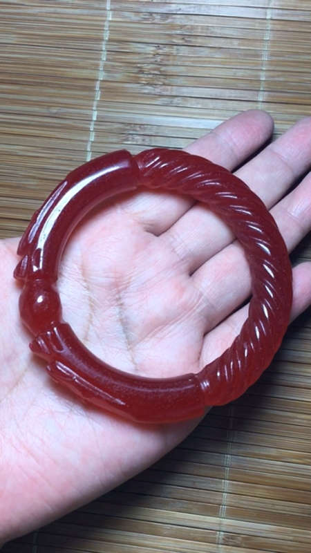 法国回清代红宝石龙头古董手镯,孤品!