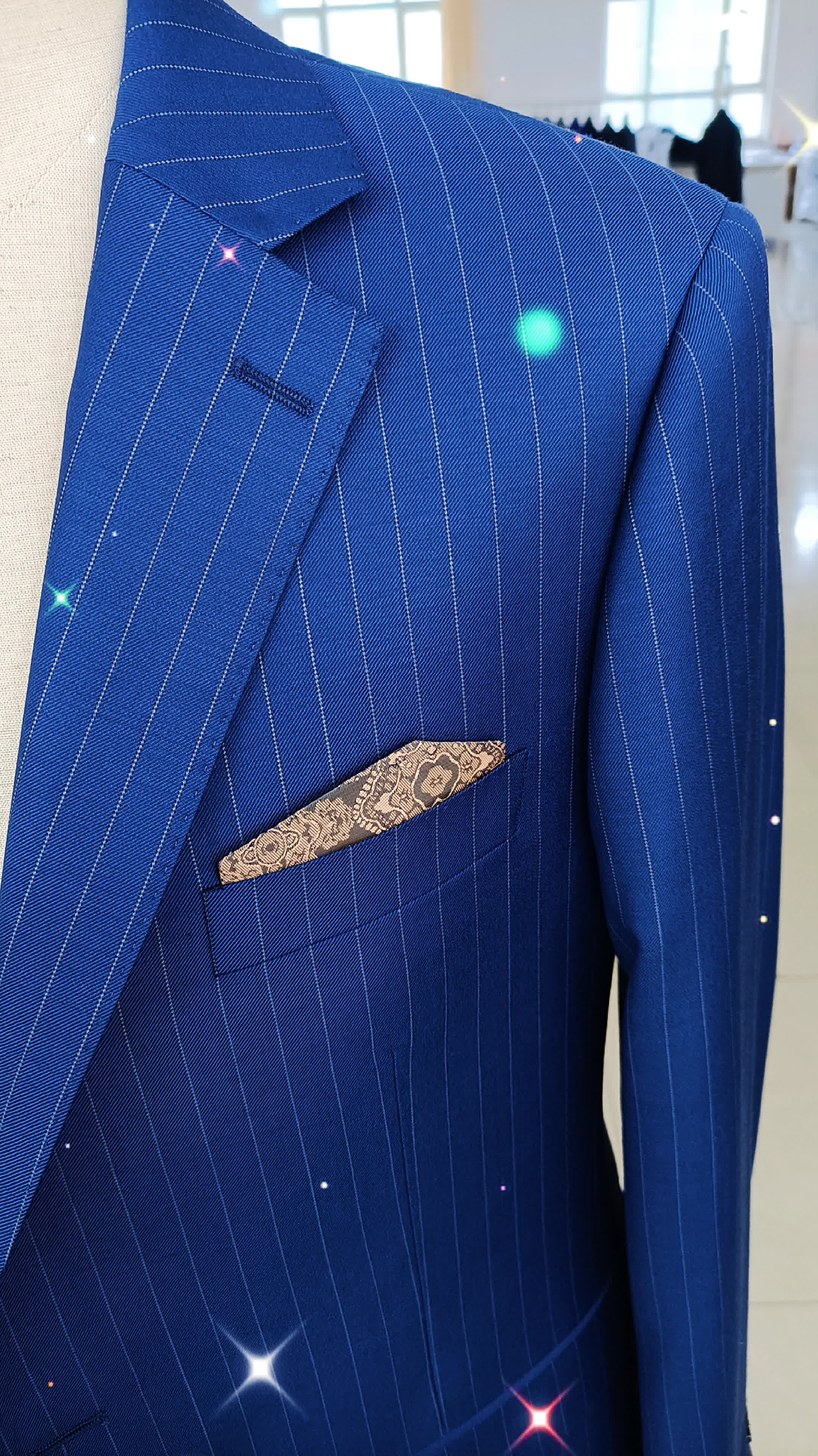 西装#西服#高端品质#品质男装#谁穿谁好看#高端轻奢#覆蓝色条纹西装