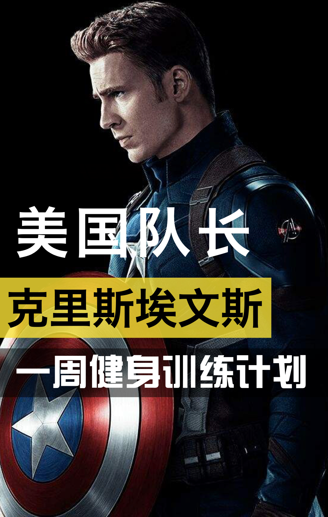 漫威宇宙美国队长克里斯埃文斯一周健身训练计划 #漫威 #美国队长