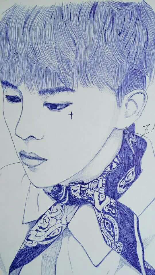 圆珠笔手绘 权志龙