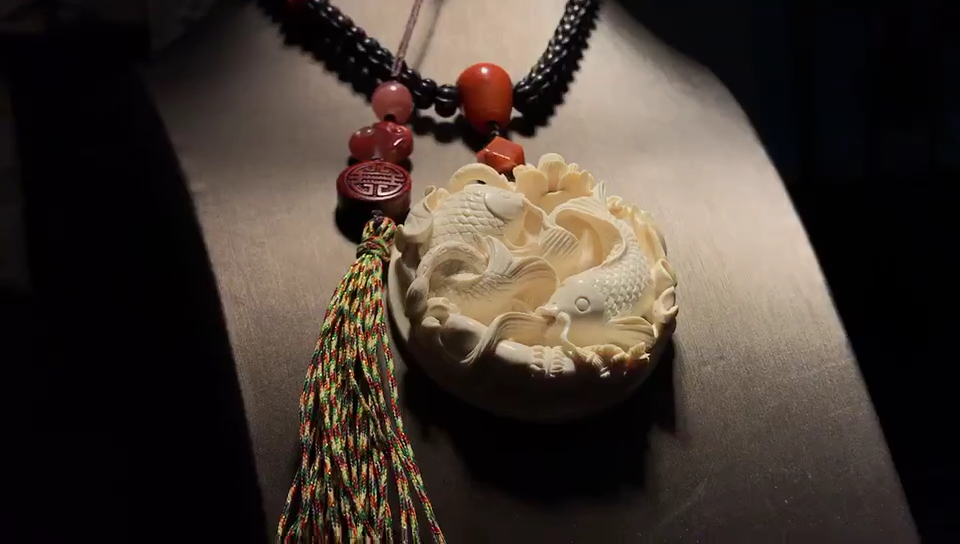 纯手工雕刻鬼工立体双鱼!【赤子】大师落款【年年有余】