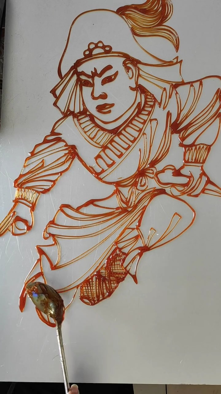 打虎英雄武松,好玩又好吃!#糖画#民间手艺人