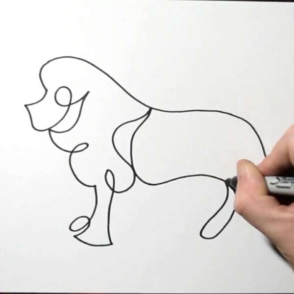 连笔画,一笔画小狗,超简单!