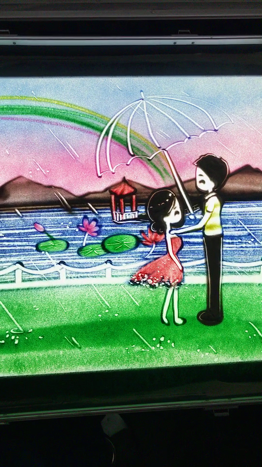 我只想给你给你宠爱.情侣沙画