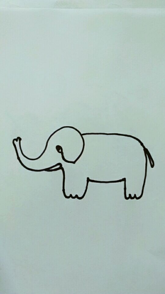 一笔画大象,看看像不像?