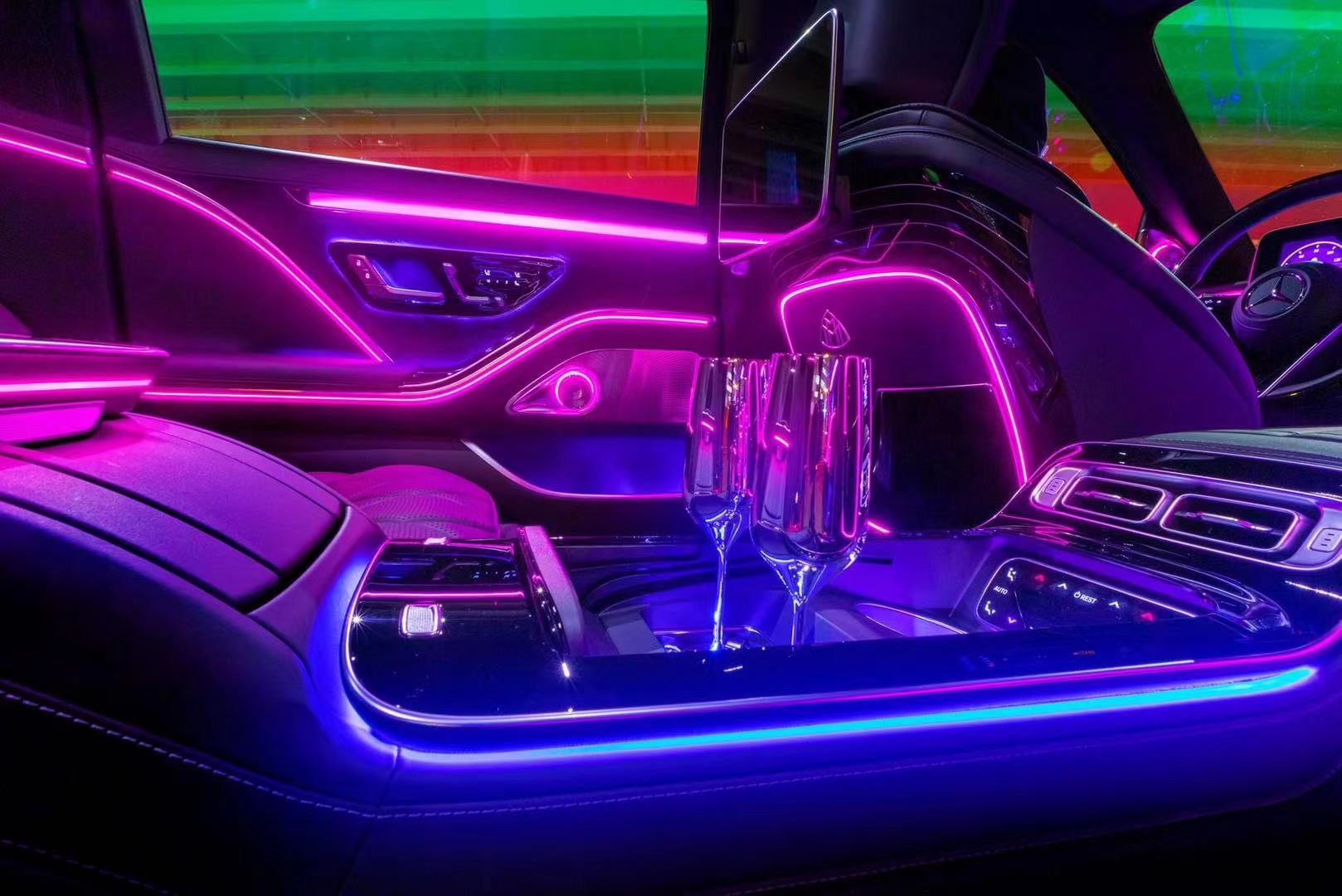 新款奔驰s级改装主动式氛围灯【豪车道】