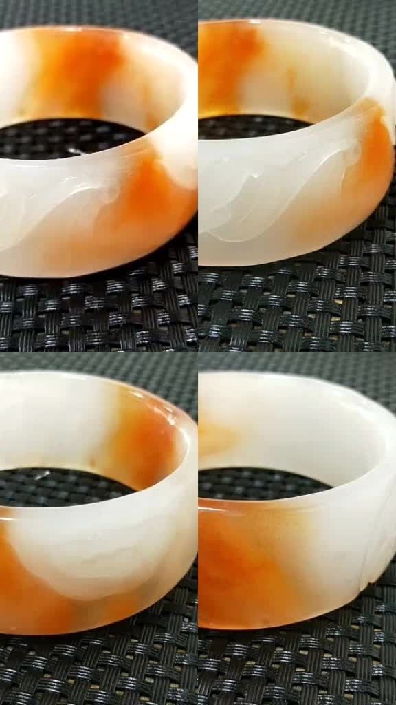 金丝玉加宽雕花手镯,圈口56959595