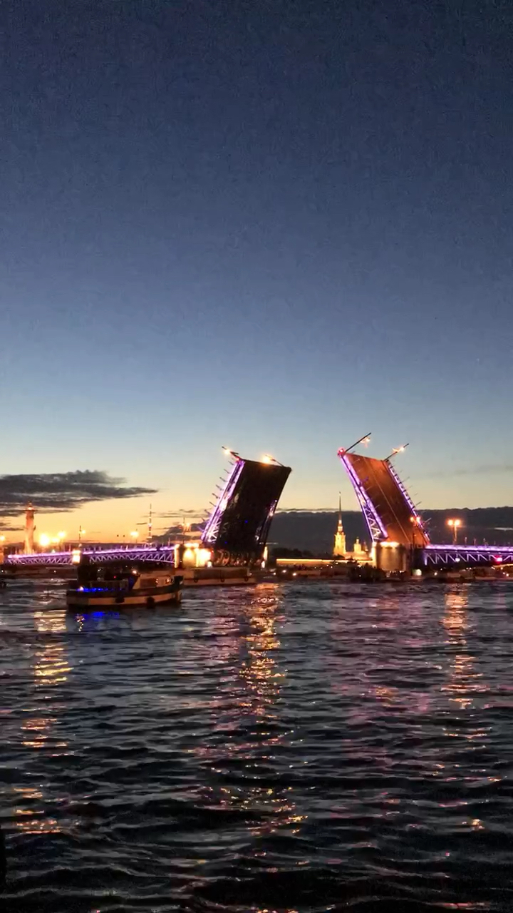 #俄罗斯#圣彼得堡独有风景 隆重的开桥仪式