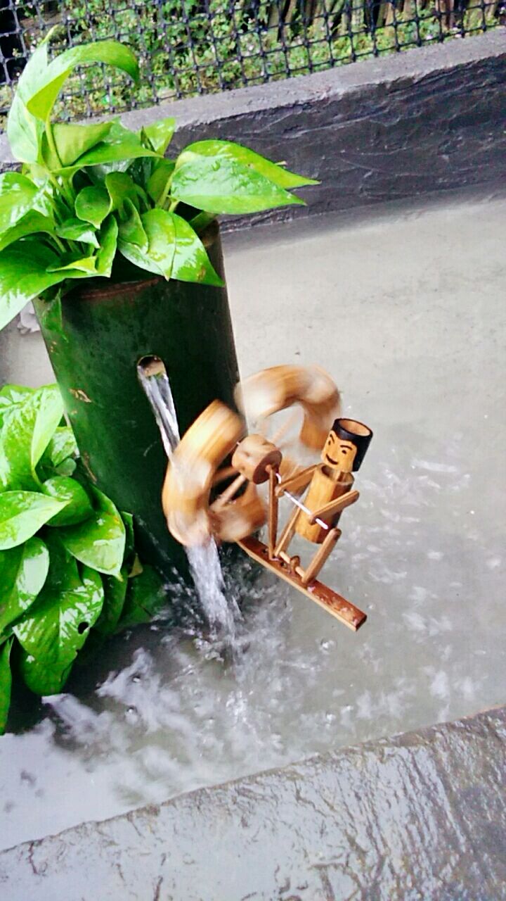 中国传统文化,竹子制作水车迷你版