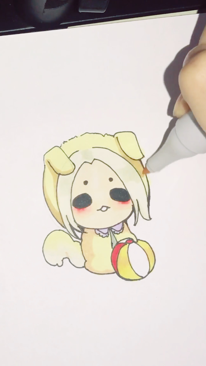 画了一只萌萌哒的拟人小狗狗