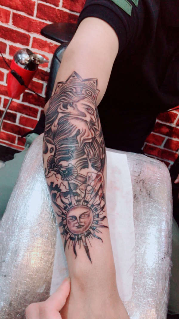 海神波塞冬半臂,遮盖旧图,花下次上色94