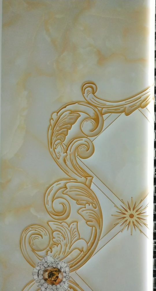 欧式花纹壁画   材料5d凹凸真丝效果